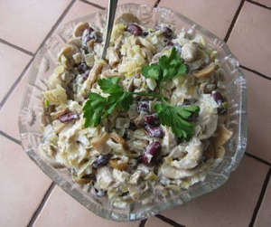 Салат из фасоли и грибов рецепт