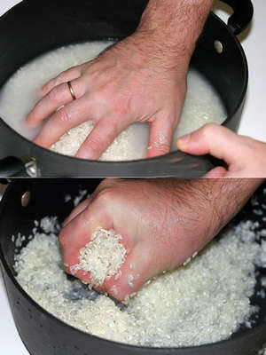 Промывка риса