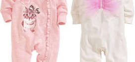 Белый и розовый слипы для новорожденного