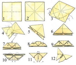 Бабочка по технике оригами