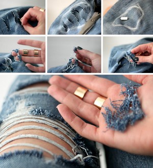 Создание дырок на джинсах своими руками