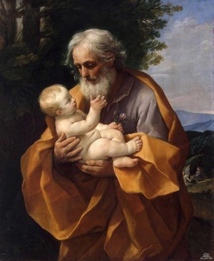 Картина - мужчина с ребенком на руках