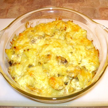 Как приготовить картофель, запеченный с грибами в духовке