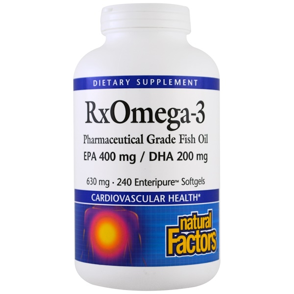 Natural Factors, Natural Factors, Rx Omega-3, 400 мг ЭПК и 200 мг ДГК, 240 мягких таблеток