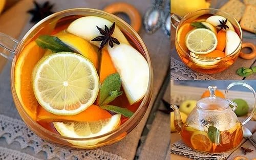 Напиток с яблоком, апельсином и имбирём