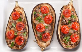 Баклажаны, фаршированные овощами запеченные в духовке рецепт с фото пошагово