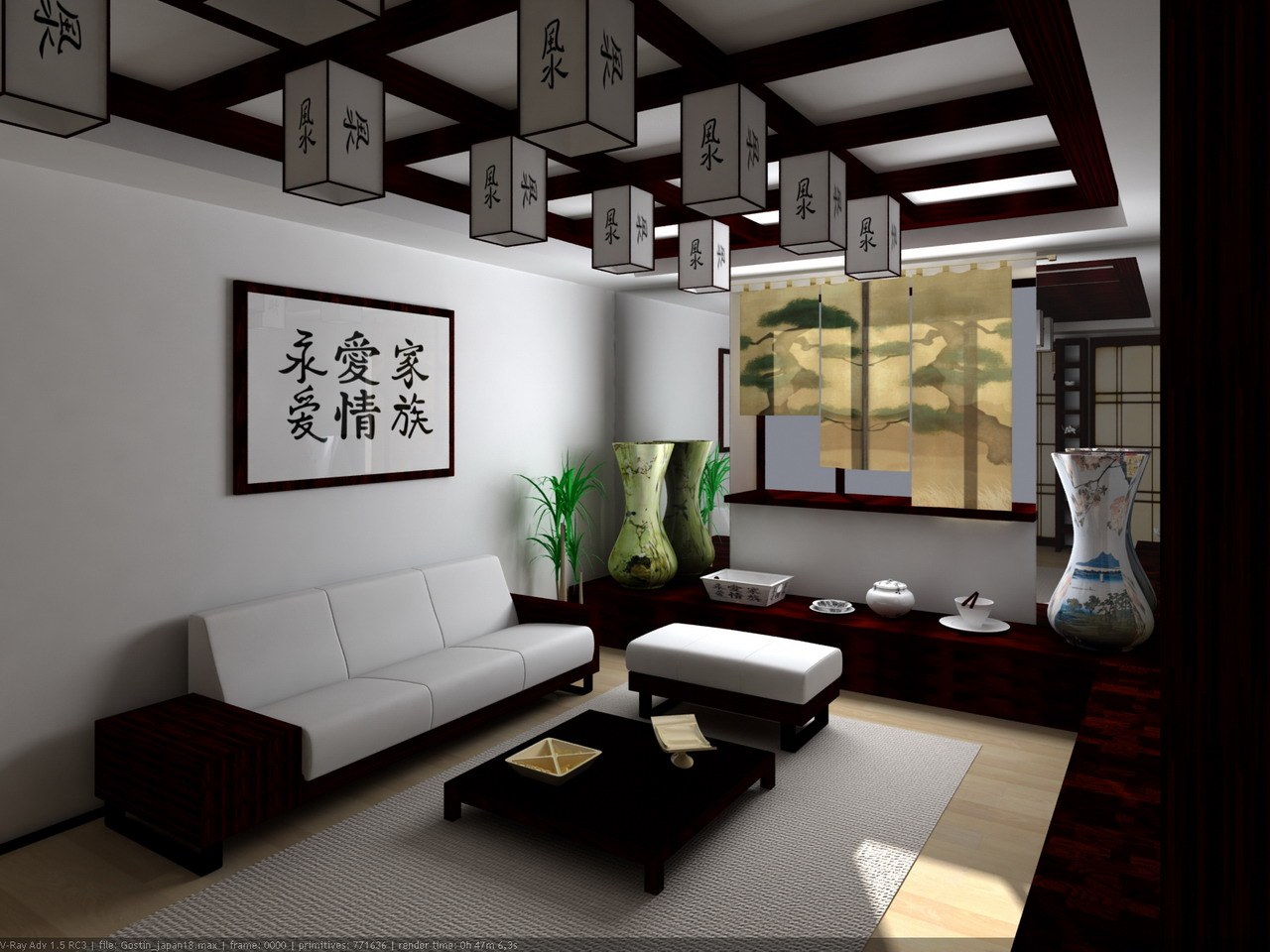 Восхитительный дизайн интерьера помещения в японском стиле