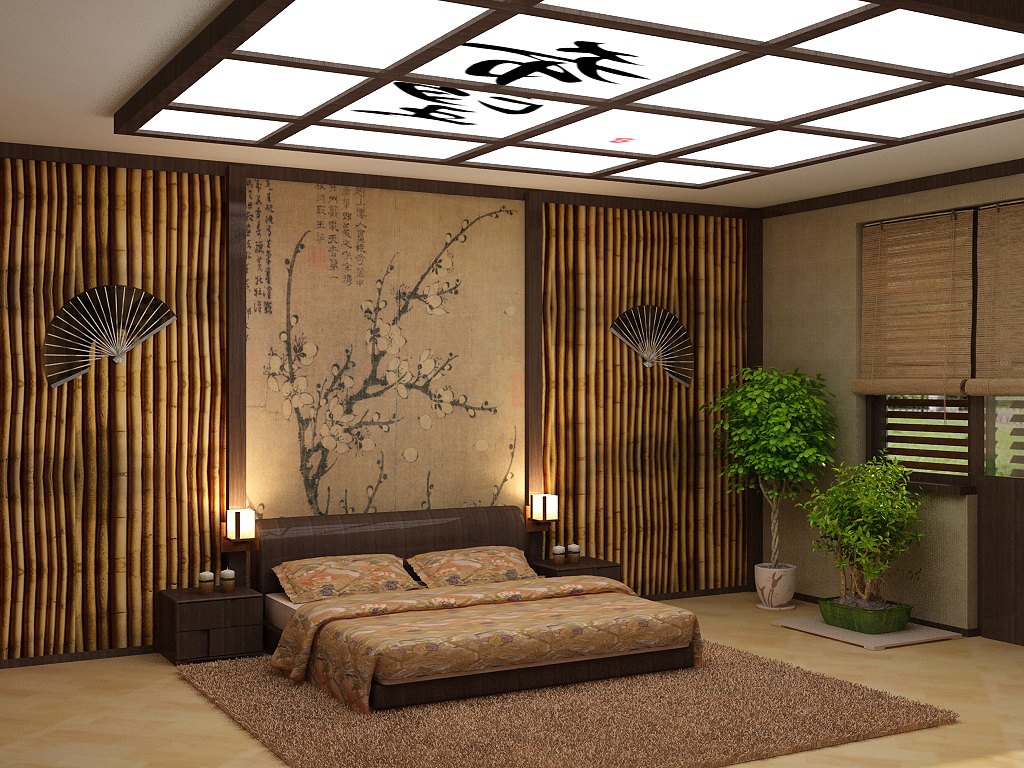 Уникальный дизайн интерьера помещения в японском стиле