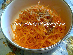 Корейская морковь в салат из морской капусты