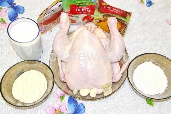 Курица тушеная в сметане ингредиенты