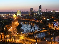 Вид ночного Вильнюса