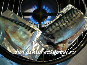 Рыба скумбрия на сковороде гриль газ