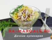 Миниатюра к статье Подборка лучших салатов с ананасами, курицей и кукурузой