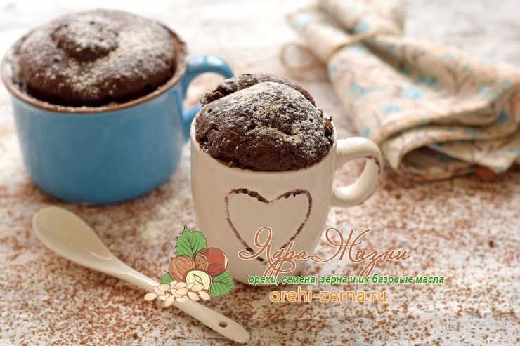 Шоколадный кекс с какао в микроволновке за 5 минут в чашке: рецепт в домашних условиях
