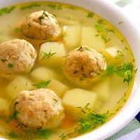 рецепты первых блюд - суп с фрикадельками