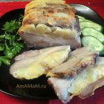 Мясо-гармошка с ананасами и сыром