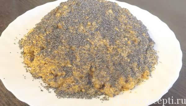Торт муравейник из печенья с маком