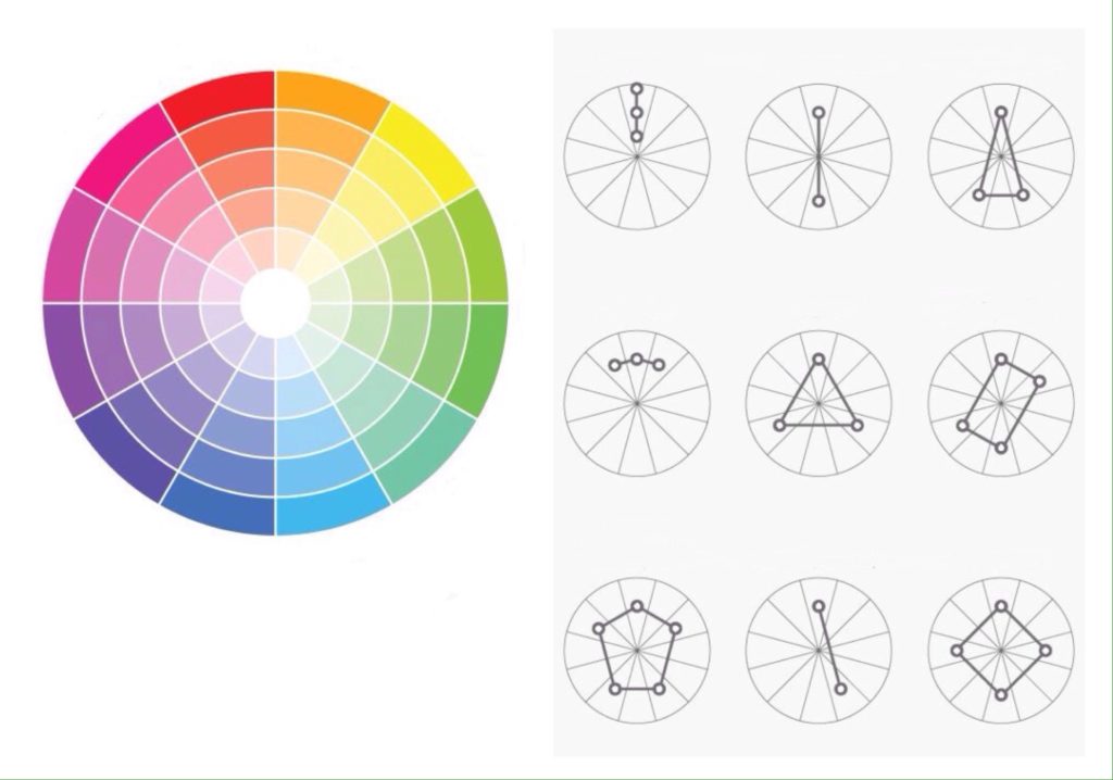 цветовой круг и схемы сочетаний цветов
