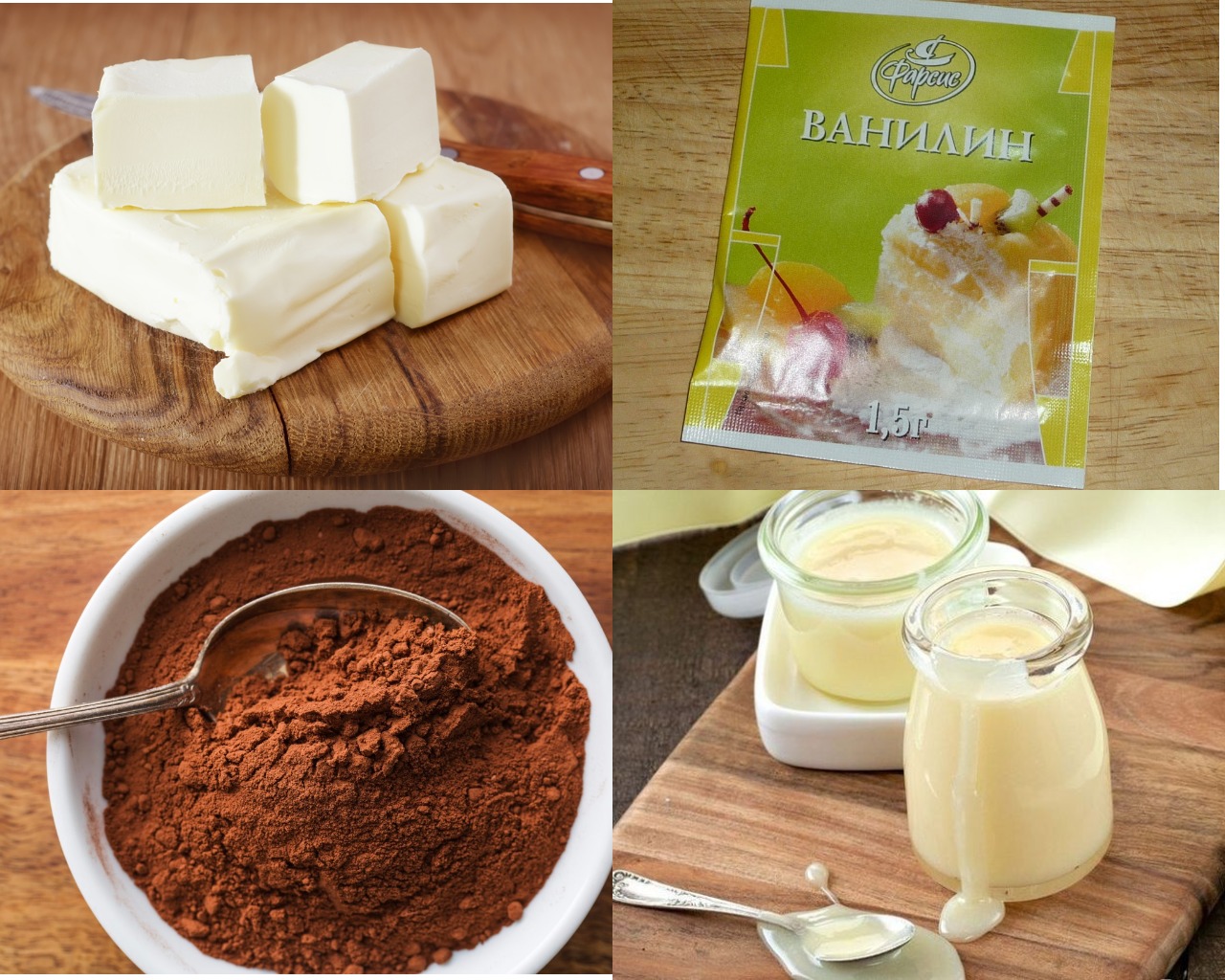 Ингредиенты для шоколадного крема