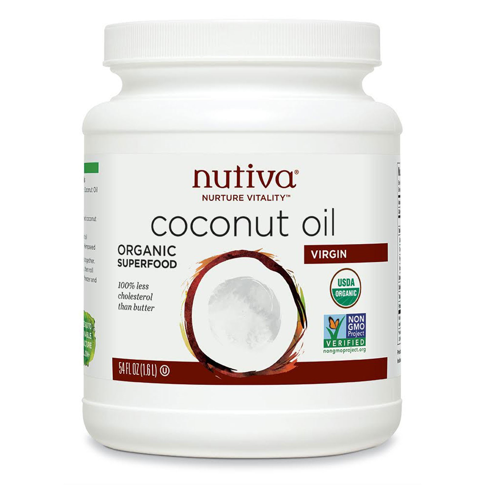 Органическое кокосовое масло первого отжима от Nutiva (1,6 л)