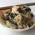 Простой рецепт гарнира - Рис с водорослями нори и вакаме (как суши-роллы)