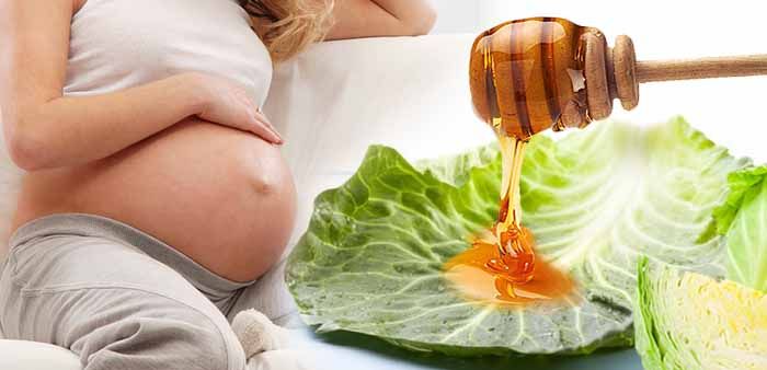 Капустный лист с медом от кашля при беременности