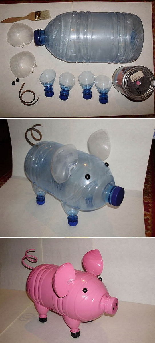 Инструкция по изготовлению поросенка из бутылок своими руками