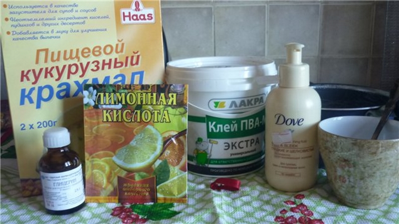 Ингредиенты для изготовления холодного фарфора