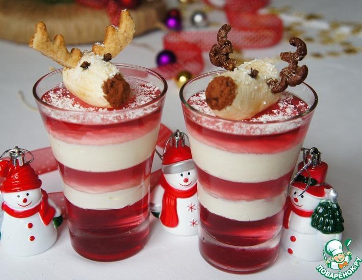 Новогодний десерт «Олени в снегу»