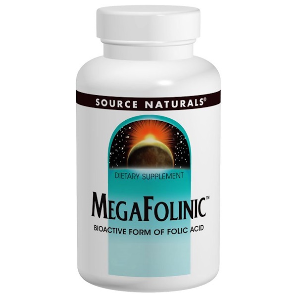 Source Naturals, MegaFolinic, 800 мкг, 120 таблеток