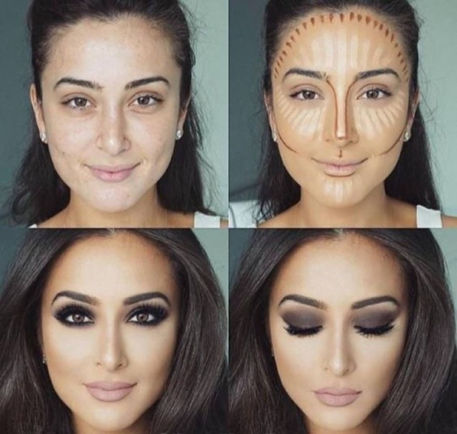 Коррекция лица макияжем