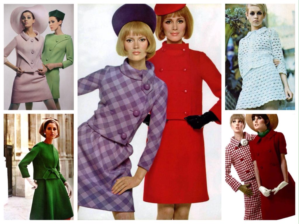 женственные костюмы 60-х годов