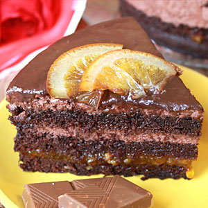 Рецепт шоколадного бисквитного торта с апельсинами
