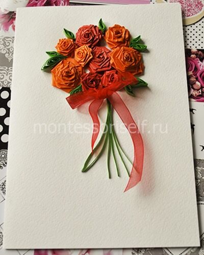 Открытка с розами в подарок на День Матери