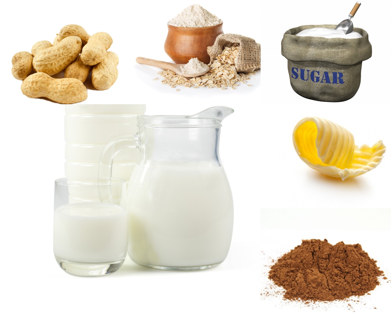 Ингредиенты для шоколадно-арахисового крема