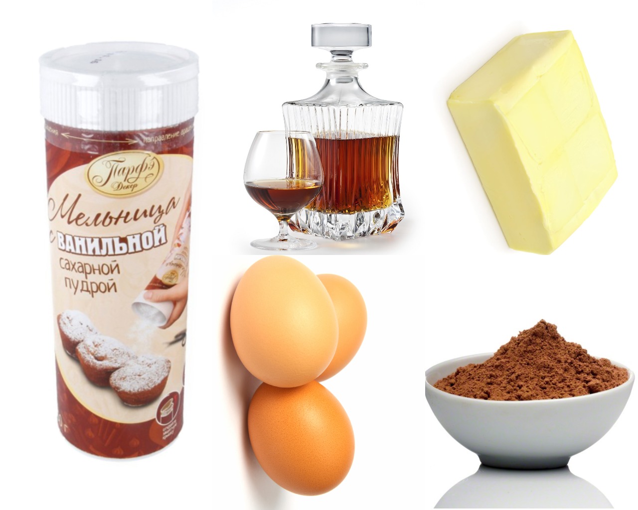 Ингредиенты для шоколадного крема с какао