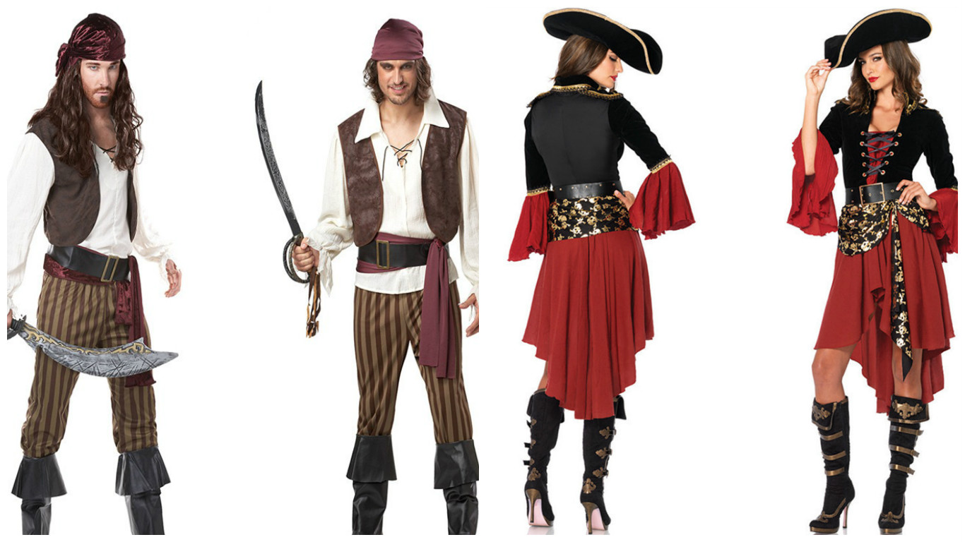 Костюмы разбойников-пиратов для мужчин и женщин