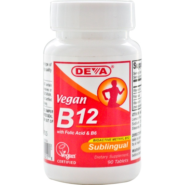 Deva, Vegan B12, сублингвально, 90 таблеток