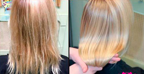 ботокс для волос блондинкам — фото до и после