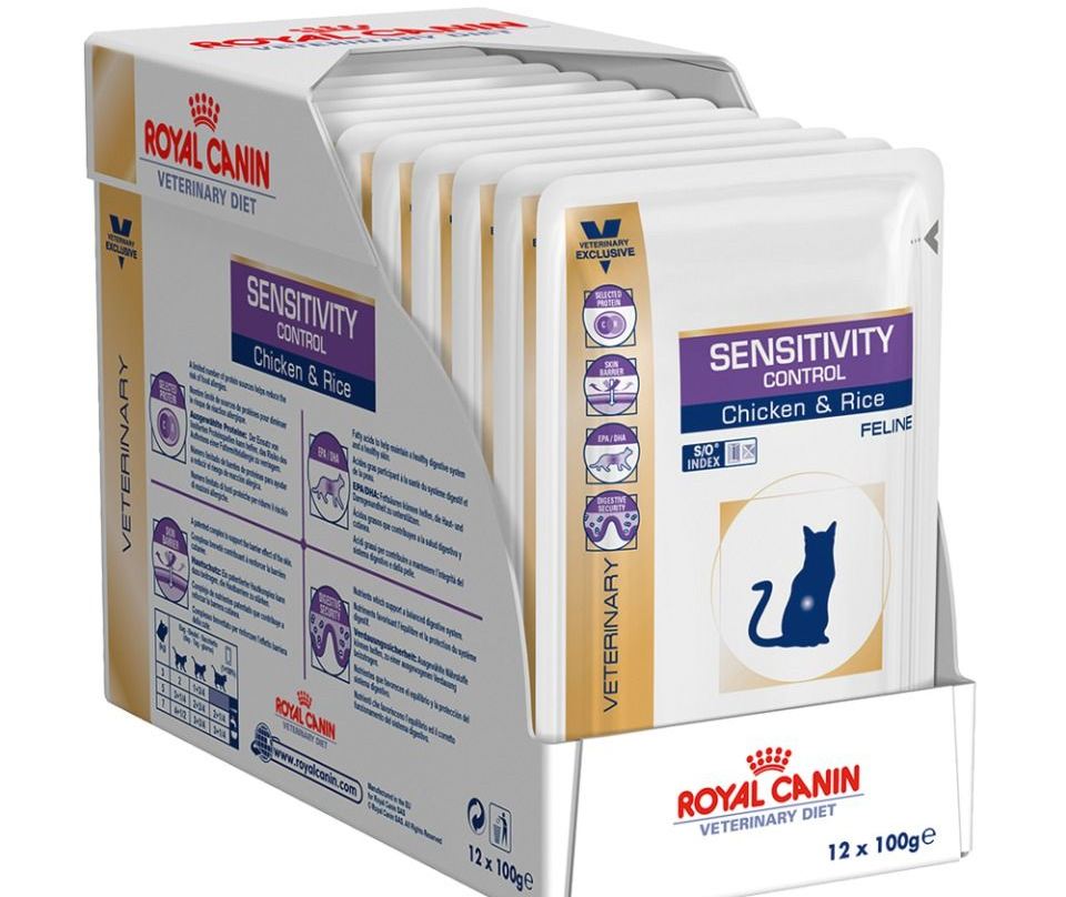 Royal Canin Sensitivity Control S/O рекомендуется применять, если у кошки имеется чувствительность к определенным продуктам, пищевая непереносимость