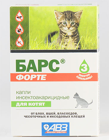 Капли инсектицидные для котят Барс Форте
